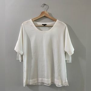 Ann Taylor short sleeve white blouse with ties